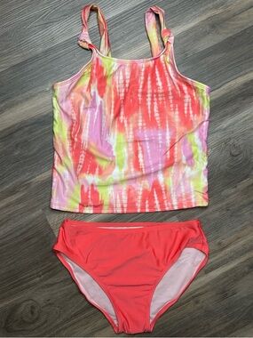 NWT Cat & Jack Tankini Swimsuit Tie Dye XL